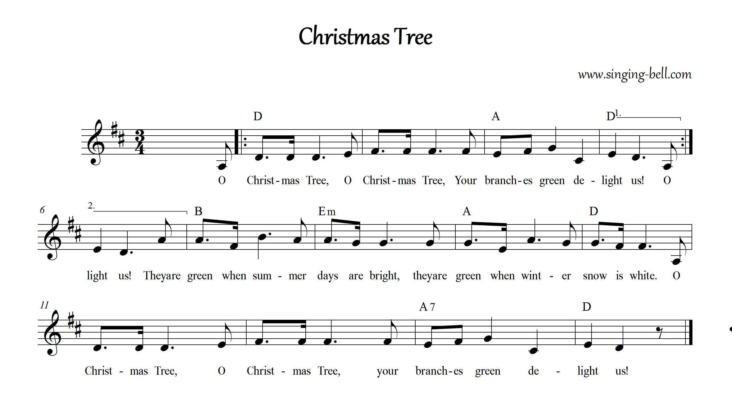 o christmas tree | free easy piano sheet music pdf